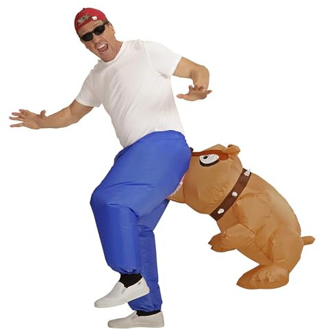 W WIDMANN MILANO Party Fashion - Aufblasbares Kostüm Bissiger Hund, mit integriertem Gebläse, Karneval, Mottoparty