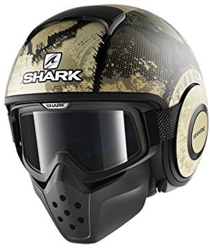 SHARK Motorradhelm Hark Drak Evok Mat, Schwarz/Grün, Größe S