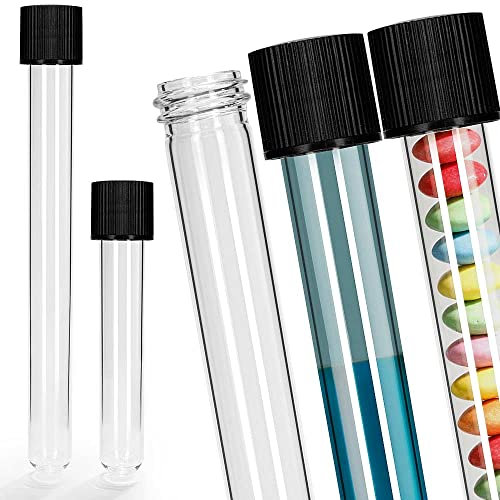 Tuuters 25x Glas Reagenzgläser mit Schraubverschluss (160 x Ø 16, schwarz)