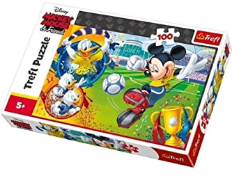 Trefl, Puzzle, Micky Maus auf dem Sportplatz, Disney Mickey Mouse and Friends, 100 Teile, für Kinder ab 5 Jahren