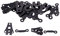 Trimming Shop 9mm Gunmetal Trouser Hook and Bar Sew On Eye Fastener Trousers, Skirts and Arts & Crafts Project, Pack of 10