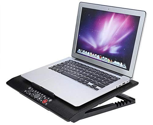 Laptop Cooler Pad Di Raffreddamento Portatile 6 Ventilatori Silenzioso Gaming Cooling Pad, Monti Stand Con Display LCD Ad Alta Velocità Regolabile Dual Usb Hub Cooler Per Notebook Da 17 Pollici