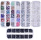 5 Boîtes 5500 Pièces Nail Art Ongles Strass Art d'ongle Précieuses de Cristaux Mélangés clou Goujons étoile de Perles de Pièrres Strass