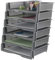 Tstorage Ablagefächer Papierablage Stapelbar A4 für Ordner/Briefe, Kunststoff, Grau, 6 Stück