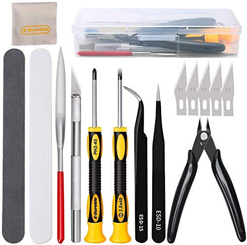 16Pcs Outils de modélisme Gundam, Kit d'outils de construction de passe-temps,professionnel d'outils de base Ensemble d'artisanat pour la construction, la réparation de Modèles Gundam.