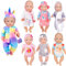 ebuddy 7 Sätze Puppenkleidungszubehör für 43 cm / 17 Zoll Neugeborene Babypuppen umfassen Strampler im Cartoon-Stil, Kleid, Nachthemd und Hut