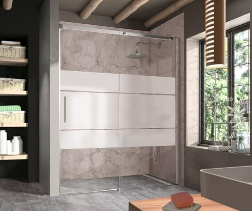 KASSANDRA LU102 LUNA Mampara Ducha Corredera Decorada - Medida: 136-140 cms 136-140 cms