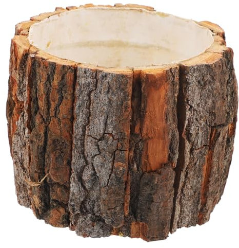 Bark Fountain Outdoor Retro Vase Stump Candle Holder Plants Tree Stump Decor Tree Bark Vase Bamboo Vase Bark Flower Container Wood Pot Self Large Bonsai Pot Plate Artificial Wooden