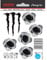 Avisa Aufkleber 5 Bullet Holes 3,5x3x5 cm + Monster 4,5x6.5cm - schwarz/Metall