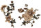 CENPEK Aufnäher mit Rosen-Motiv, zum Aufnähen, für Kleider, Hut, Tasche, Jeans, Basteln, Basteln, Kleidung, Zubehör, Braun, 2 Stück