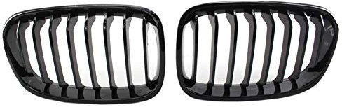HZTWFC Una Coppia Nero Luminoso Griglie Rene Anteriore 1 Stecche Griglia Per BMW F20 F21 Serie 1 2011 2012 2013 2014