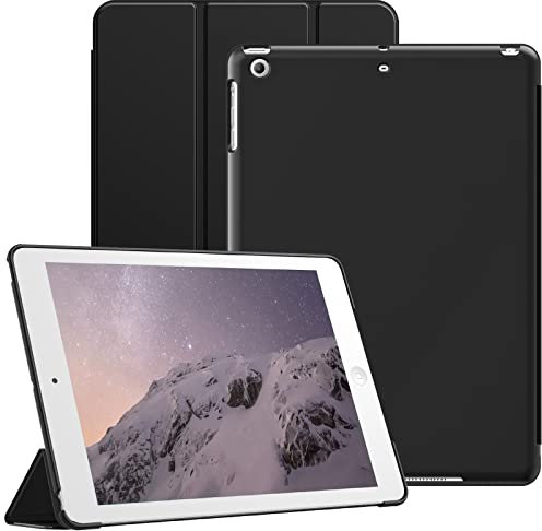 JETech Funda para iPad Air 1 9,7 Pulgadas (2013 Modelo, 1ª Generación), Carcasa Trasera Dura Protectora, Cover con Soporte para Tableta de Tacto Suave, Auto-Sueño/Estela (Negro)