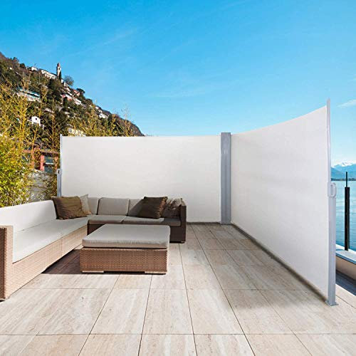 600 x 180 cm Außenterrasse, klappbare Seitenmarkise, einziehbare Sichtschutz-Trennwand, wasserdichter Sonnenschutz, Windschutz, für Hinterhöfe, Terrassengärten