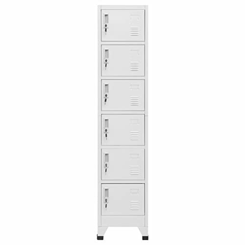 Tidyard Schließfachschrank Umkleideschrank Metallschrank Spind Fächerschrank Aktenschrank Büroschrank Lagerschrank Stahl Hellgrau 38x40x180 cm