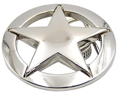 lillybox Gürtelschnalle mit Stern, Sheriffstern, Pentagramm, fünfzackiger Stern, auch Fünfstern genannt für Wechselgürtel Damen und Herren