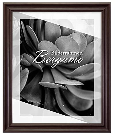 BIRAPA Bergamo Bilderrahmen vintage Holz- Optik - Bilder Rahmen 50x60cm - Fotorahmen Glas antireflex Plexiglasscheibe - Wanddeko Fotowand Fotogeschenke
