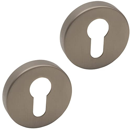 Decoranddecor Pair of Euro Escutcheon Cover Key Rose (Pair of Euro Escutcheon Cover, Bronze)