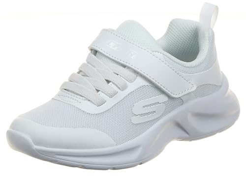 Skechers Girl's Dynamatic Sneakers, White Mesh/Trim, 9.5 UK Child
