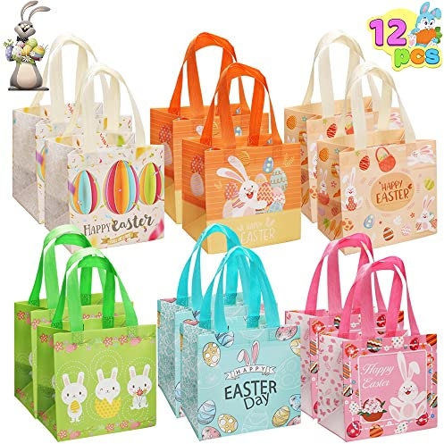Anyingkai Geschenktüten Ostern,Ostertüten zum Befüllen,12 PCS Geschenktüten Mit Griffen,Geschenktüten Set,Geschenktüten Mit Henkel,Geschenktüte Verpackung,Geschenkverpackung Taschen