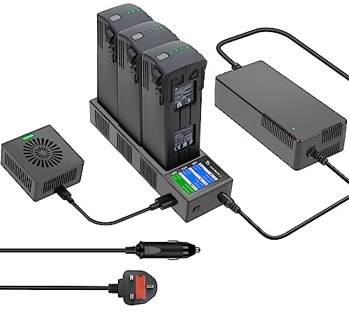LYONGTECH LCD Battery Home Charger & Car Charger for DJI Mavic 3 Series | Mavic 3 Pro/Classic/Cine Drone,Rapid Multi Parallel Charging Hub with Charge,Storage,Discharge