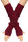MoreChioce 1 Paar Frauen Lange Fingerlose Handschuhe, Winter Gestrickt Armstulpen Ellenbogenlange Handgelenk Pulswärmer Damen Halbfingerhandschuhe Fäustlinge Strickhandschuhe mit Daumenloch,Wein Rot