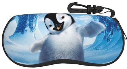 Tragbare Brillenetui, mit Reißverschluss, für Sonnenbrillen, für Männer und Frauen oder Kinder, Niedliche Pinguine, die Bilder machen., One size