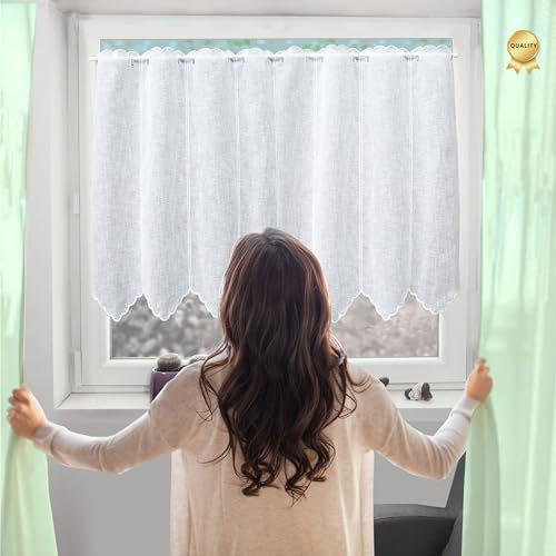 FacilCasa 2 Tende per Interni a Vetro Finestra - Coppia Tendine Finestra a Vetro per Cucina, Bagno e Soggiorno - Made in Italy H60 x L60 cm