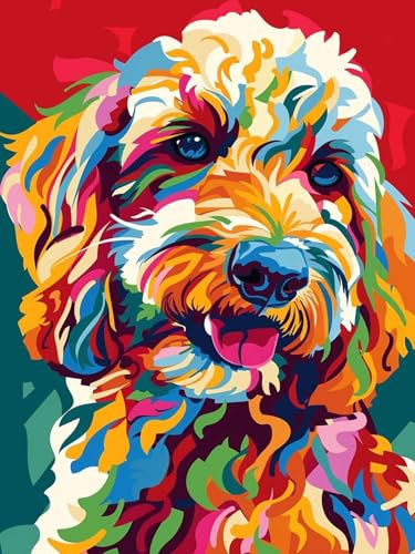 Ginfonr 5D Diamond Art Painting Complet Chien, Broderie Peinture Diamant Painting Chiot Kit Round Full Drill Complet Décoration De Pour La Décoration Murale De La Maison 30x40 cm1990