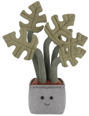 Apricot Lamb Délicieuse Feuille de Fenêtre Plante Monstera deliciosa Peluche pour Enfants Doudou Doux Mignon pour Bébé Fille et Garçons Plante Moelleuse Vert 36 cm