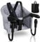 Daromigo Tischsitz Faltbar, Essstuhl, Tragbarer Hochstuhl, Sitzerhöhung für Baby, Mit Ablagetasche, Belastbar bis 18 kg, Für Zuhause und Unterwegs, Grau