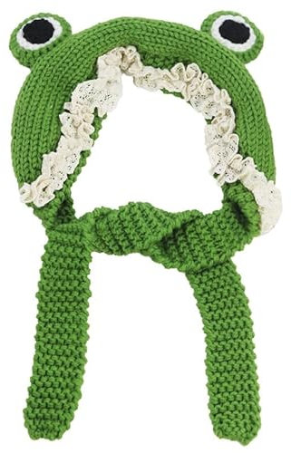 CHUANGOUONLY Froschkappe，Plüsch Frosch Hut，für Draußen, Ohrenschutz, Festival, Cosplay, Hut für Damen und Mädchen.