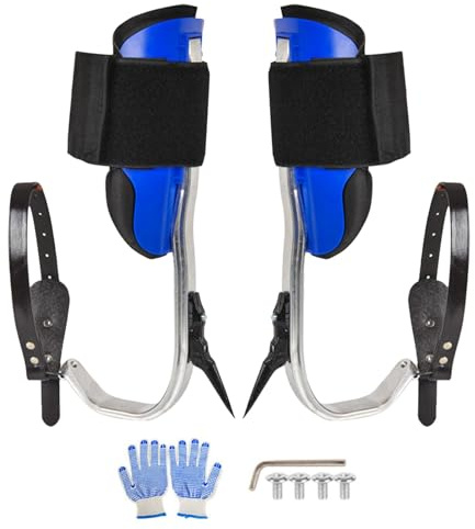 Goowafur Picos de árboles para Escalar,Picos de Escalada, Equipo portátil para Escalar Postes, Zapatos para trepar a árboles de Alta Resistencia, Kit de Escalada con arnés para árboles para Jungla al