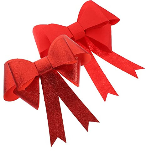 PRETYZOOM 2st Beflockter Stoffbogen Handgefertigtes Band Gardinenhalter Vorhang-raffhalterhaken Dekorative Vorhänge Zurückhalten Hochzeitsraum-szenenlayout Gardinenband Beflocktes Tuch Rot