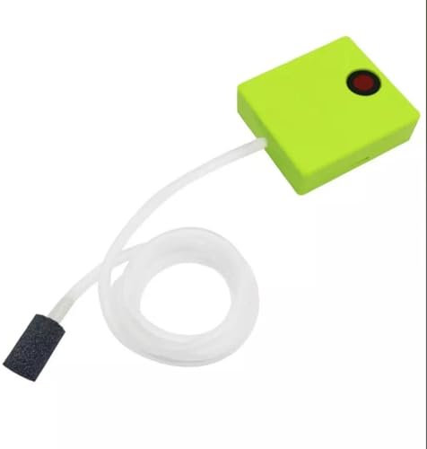 BODYA Oxygen Aerator Aquarium Air Pump Fish Tank Air Stone Battery Operated With Tube, Green
