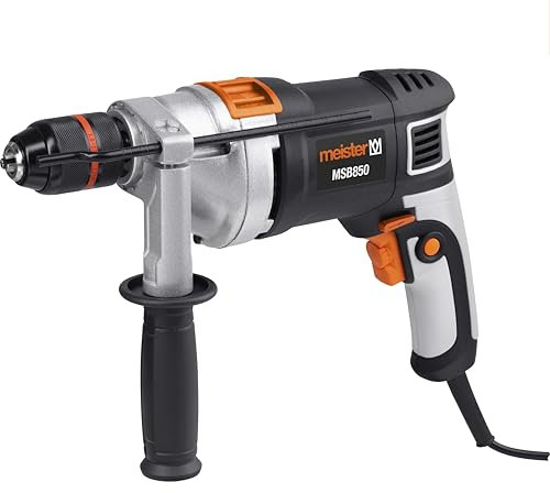 Meister Schlagbohrmaschine 850 W, MSB850 - Schnellspannbohrfutter - Drehzahl-Vorwahl - Zusatzhandgriff & Tiefenanschlag/Bohrhammer/Bohrmaschine/Schlagbohrer für Holz, Metall & Beton / 5452270