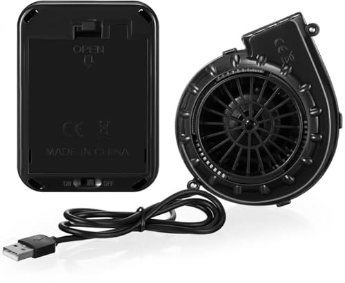 Weewooday Mini Ventilatore a Soffio d'Aria Mini Soffiatore Alimentato Tramite USB Ventilatore Gonfiabile Portatile per Costumi Cosplay Carnevale Halloween Travestimento(Nero)