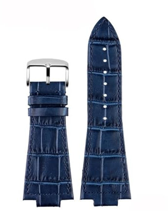 RTRCAGAKM Leder Uhrenarmband passend for Tissot for PRX Serie Armband 1853 Stahlband T137.407/137.410 Armband Schwarz Blau(Blue-silver A)