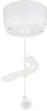HUBIBUBI White Ceiling Pull Cord Switch, 6Amp 1 Way Bathroom & Toilet Light Switches,2 Ways Lights Switched, Long String Pullcord Round Ceiling Mounted (White, Pull Cord Switch)
