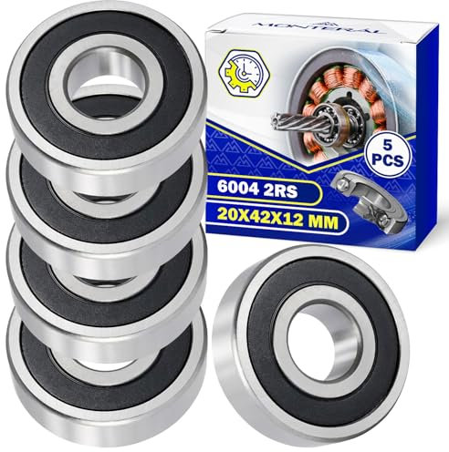 5 Stück Kugellager 6004 2RS für Waschmaschine mit Größe 20x42x12 mm - MONTERAL