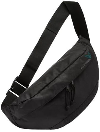 Große Bauchtasche XXL: Extra Große - Gürteltasche mit viel Stauraum - 2 Fächer jeweils mit Reißverschluss - Brusttasche Hüfttasche - Wasserabweisend Bauchtasche Handytasche Sport Laufgürtel (Black)