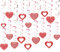 Valentinstag Deko, Kaluofan 38PCS Valentinstag Herz Deko, Herz Wirbel Hängende Valentinstag Dekorationen, Valentinstag Deckendekorationen für Jubiläen, Hochzeiten, Verlobungen, Geburtstag Hängend Deko