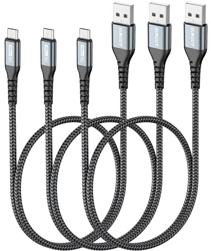 SUNGUY Micro USB Kabel, 3Stück 0.5M Micro USB Ladekabel und Datenkabel für Galaxy S7/S6 Edge, Moto G5 Plus,Huawei P0 Lite, Xperia Z5, Kindle Fire, Power Bank, Headset