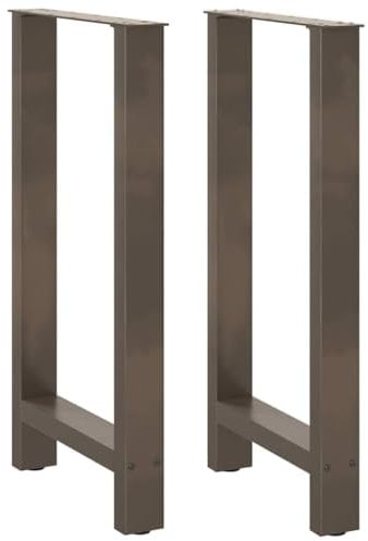 vidaXL Couchtischbeine Naturstahl 2 Stk. 40x(90-91) cm Stahl, Tischbein, Tischbein Metall, Esstischbein, Möbelbein, Schreibtischbein