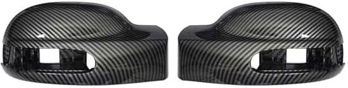 KIUYNHMSI 1 Paar Auto Außenspiegel Spiegelabdeckungen für Mercedes-Benz Viano W639 2003–2010, Seitenflügelspiegel Gehäuse Ersatz Abdeckung Shell,A/Carbon Fiber