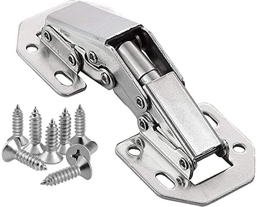 8 x Aufschraubscharnier mit Feder Öffnungswinkel 90° Schränke Tür Eckanschlag und Innenanschlag Tür Scharniere Küchenschrank Kleiderschrank Schranktür Möbel