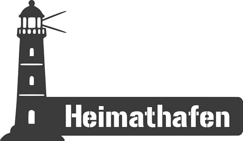 Jung Edelstahl Design – Personalisierbares Edelstahlschild Leuchtturm | Outdoor Namensschild | wetterfeste Hauswand-Deko | Edelstahl gebürstet, Anthrazit oder Weiß (Anthrazit)