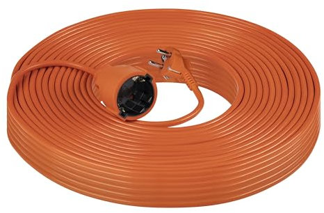 Prolunga da giardino, 30 m, arancione (1 Schuko), resistente alle intemperie, a prova di bambini
