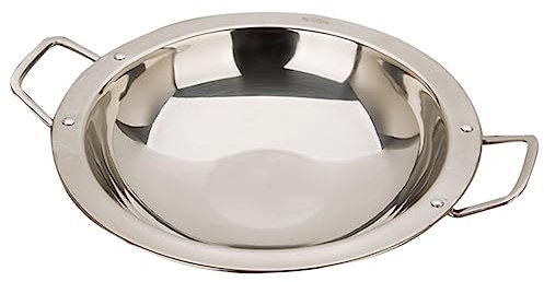 Ipetboom Sartén Inoxidable Doble Asas para Cocina Diaria Utensilio de Cocina Práctico y de Limpiar