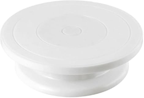 Cake Turntable, Plate Rotating Anti S Round Stand Revolving Pastry Decorate Tool Baking Supply Decorating Supplies(White)