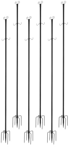 TkkMivcOC Lot de 4 barres lumineuses de 270 cm - Crochet de berger avec guirlande lumineuse en forme de U - Double crochet - Barre en métal pour éclairage de Noël, suspension de plantes, décoration de